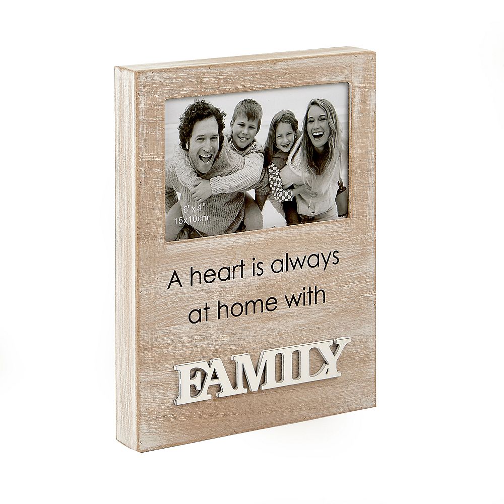 family wood frame - distressed wood finish
