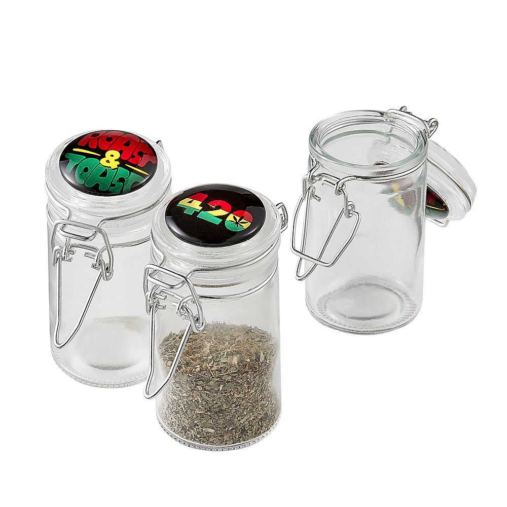 Roast & Toast APOTHECARY glass stash jar with vacuum sealed lid