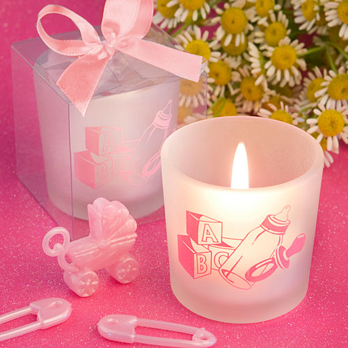 Favor Saver Collection Baby Girl Themed Candle Favors