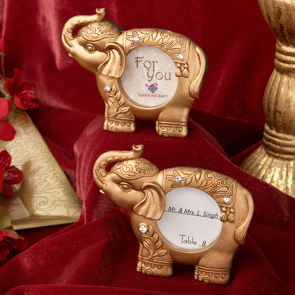 Good Luck Gold Indian Elephant Picture Frame