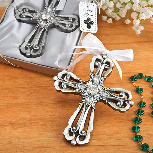 Silver Cross Ornament With Antique Finish