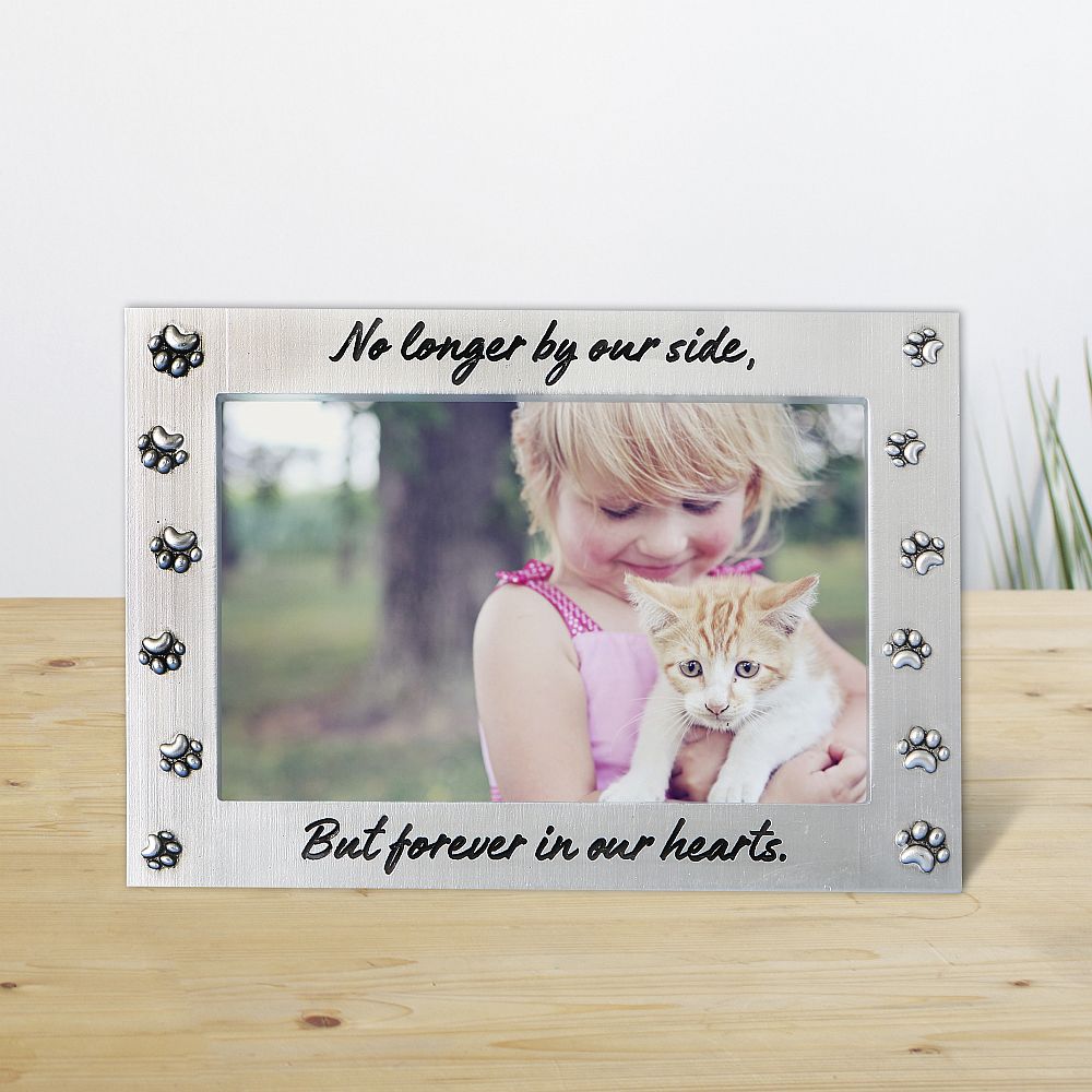 Pet Memorial Picture Frame - No longer by our side, But forever in our hearts