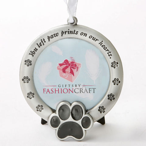Pet Memorial Ornament - You Left Paw Prints on our Hearts