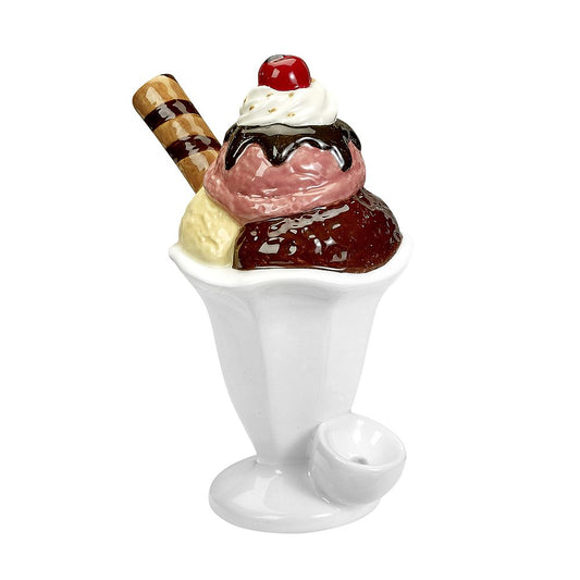 Ice Cream Sundae Ceramic Mug with pipe Novelty Gifts