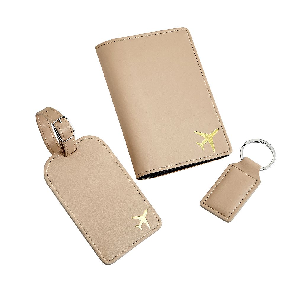 Fly with me collection - Deluxe Ivory Leatherette travel set