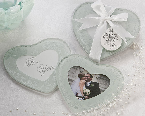 Heartfelt Memories Frosted Heart Photo Coasters (Set of 2)