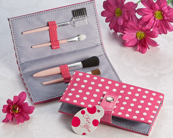 Pretty in Pink Polka Dot Makeup Brush Kit