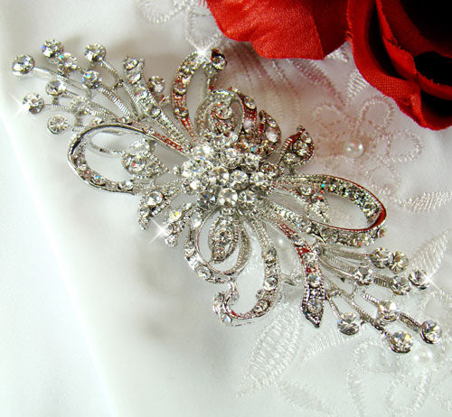 Antique Vintage Crystal Bridal Brooch or Hair Comb