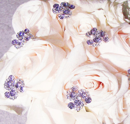 Light Purple Crystal Swirl Bouquet Jewels (Set of 2)
