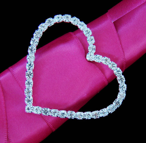Crystal Heart Buckle Accent for Bouquet Handle