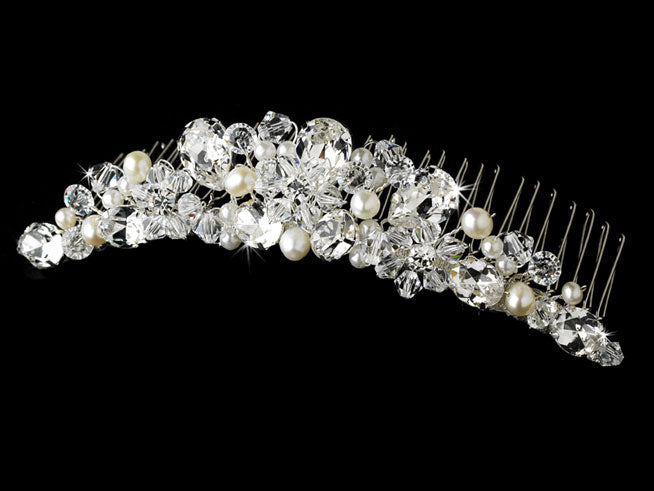 Beautiful Pearl & Crystal Bridal Hair Comb