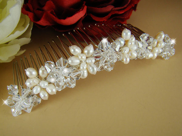 Ivory Pearl & Swarovski Crystal Bridal Comb