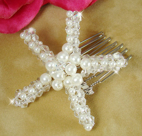 Swarovski & Pearl Starfish Hair Comb