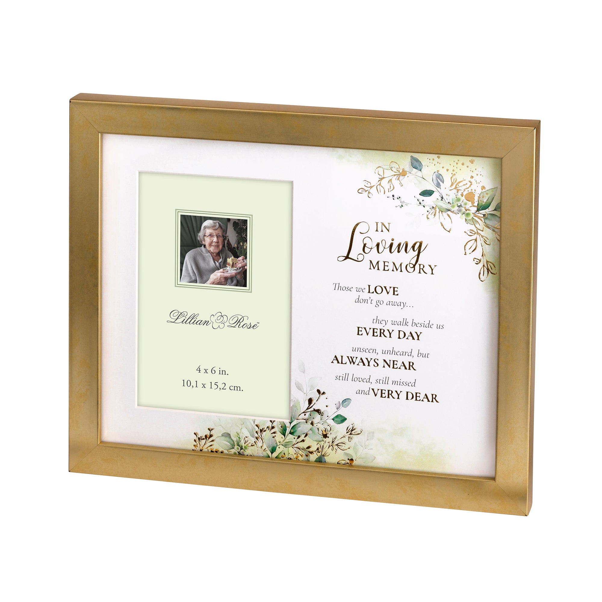 Botanical Themed Memorial Photo Frame with Sympathy Verse