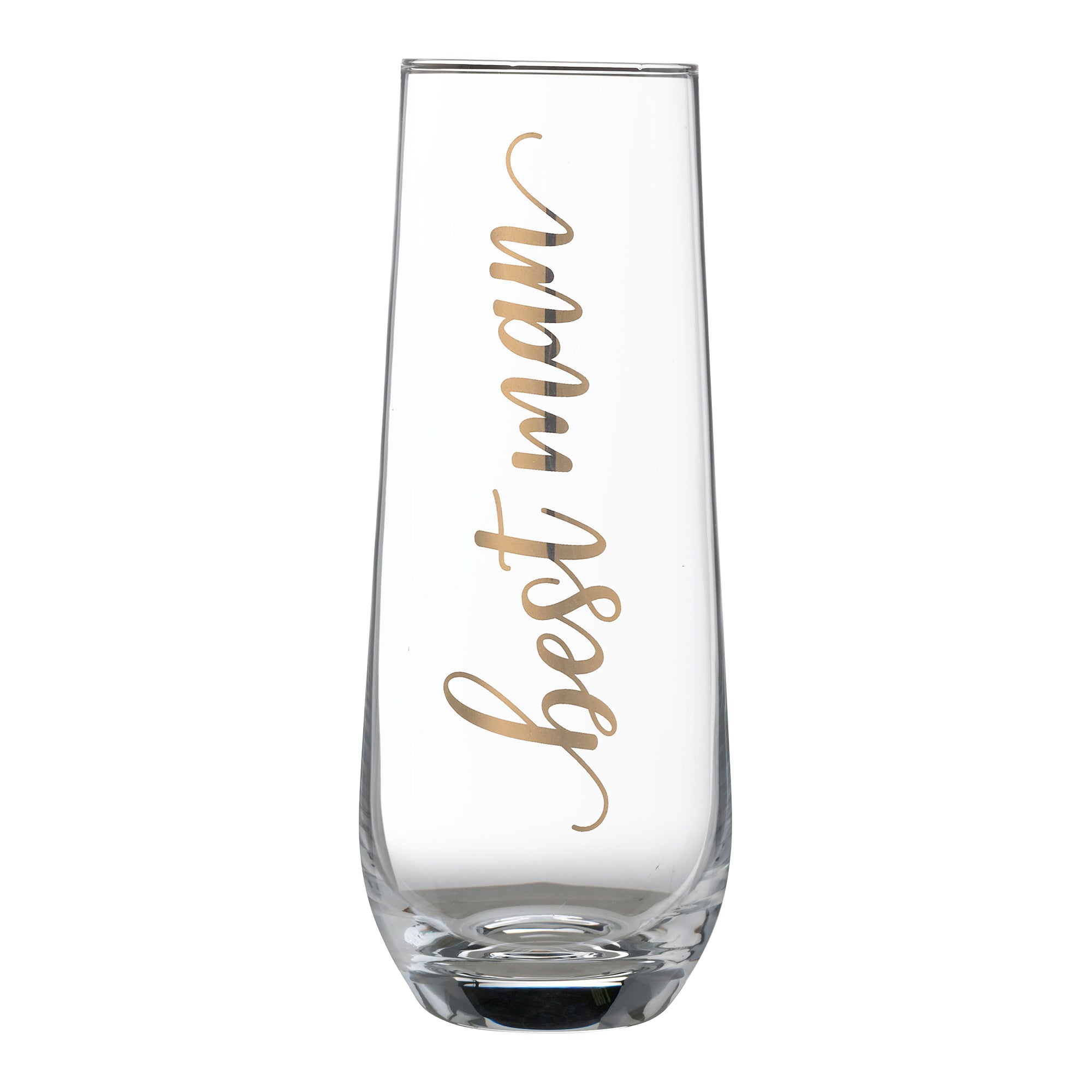 Gold Best Man Stemless Champagne Glass
