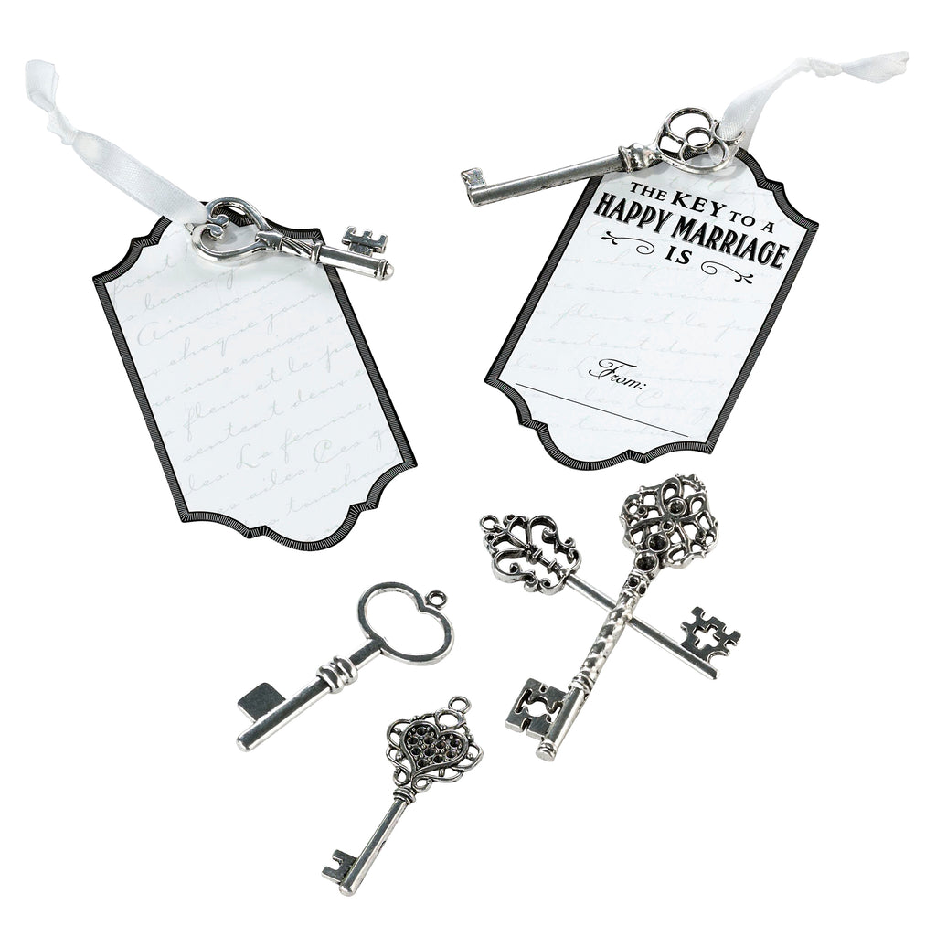 24 Vintage Silver Keys and Key Tags