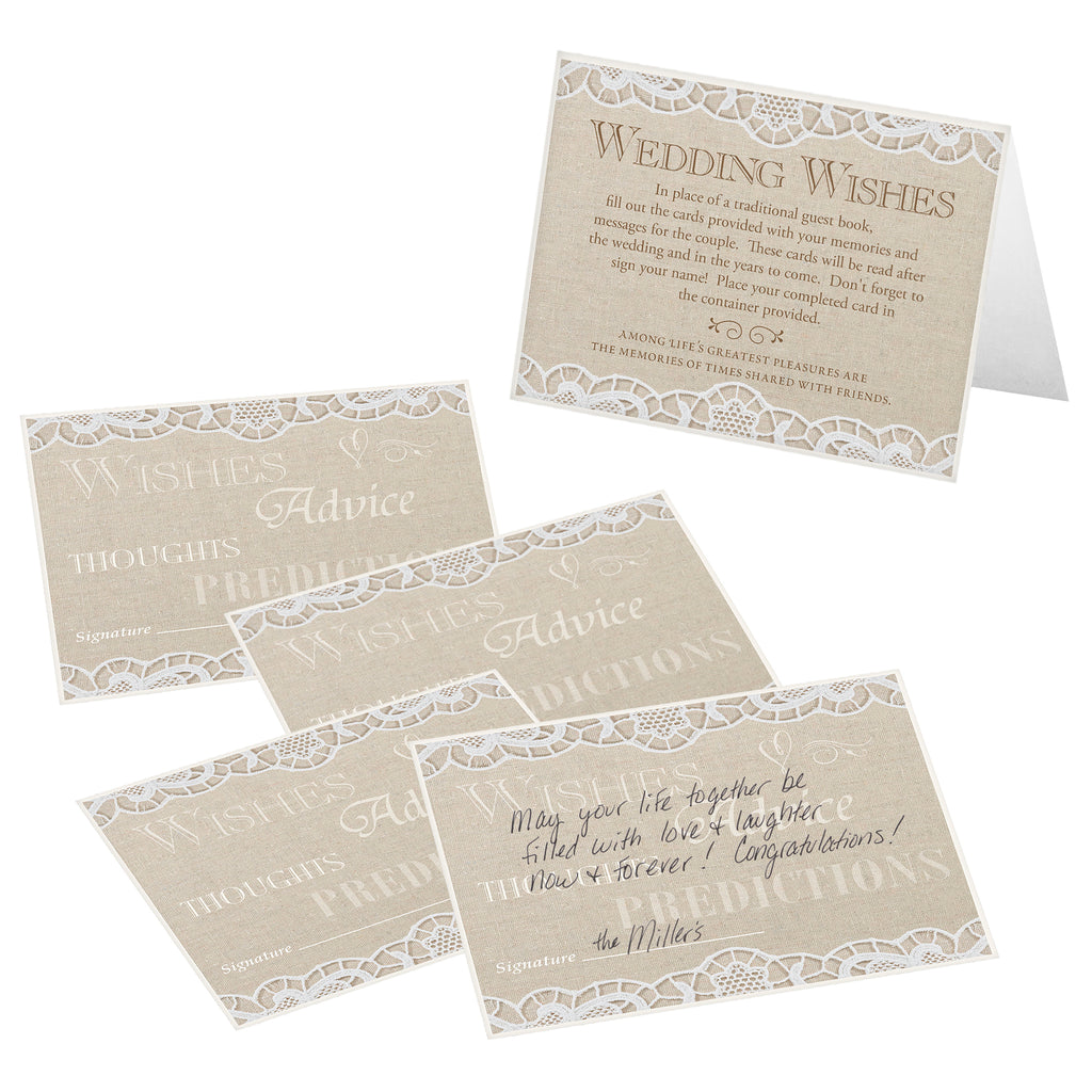 Country Lace Guest Signing Cards Set of 48