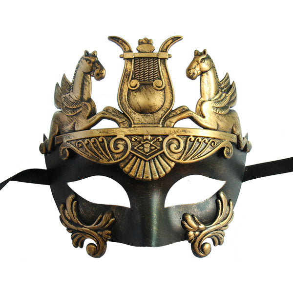 Masculine Greek & Roman Soldier Men Venetian Gold Masquerade Masks 3 Colors