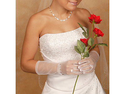 Bridal Gloves - Wrist Length Sheer Gloves