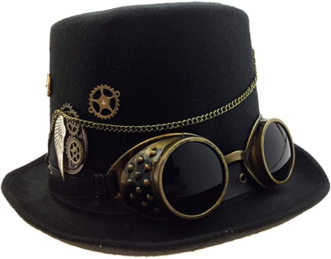Adult Unisex Steampunk Gold Deluxe Fabric Top Hat