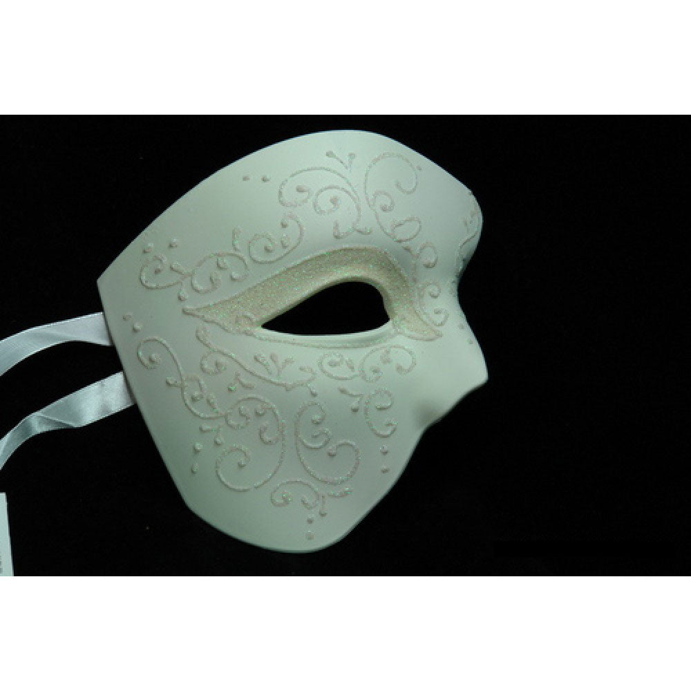 Phantom Of the Opera Masquerade Mask Elegantly Detailed Glitter Lining