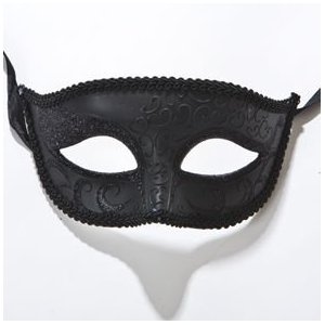 Half Face Masquerade Mask Black Venetian Mask