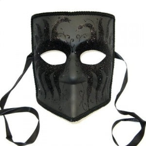 Masquerade Mask for Men Male Venetian Style Mask with Black Sparkles
