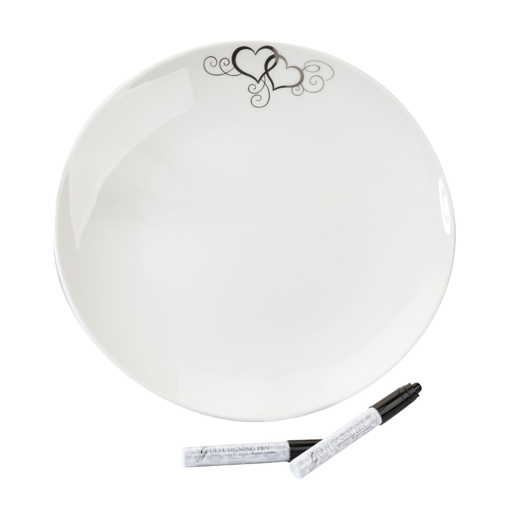 Circle Guest Signing Plate with 2 Pens Signature Guest Book