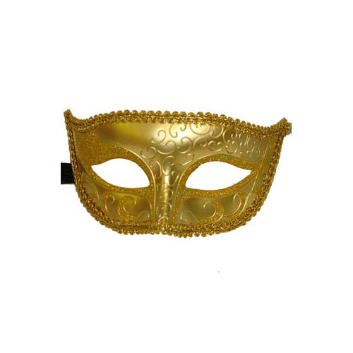 Half Face Masquerade Mask Gold Venetian Mask