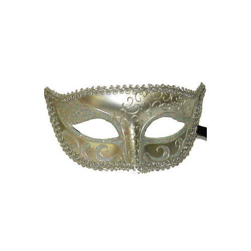 Half Face Masquerade Mask Silver Venetian Mask