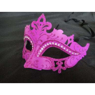 Crown Design Venetian Mask with Crystals on Eyes (6 Colors)