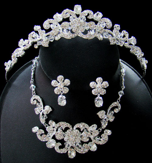 Austrian Crystal Couture Tiara Jewelry Set