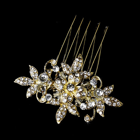 Darling Crystal Bridal Flower Wedding Hair Comb Pin Silver or Gold