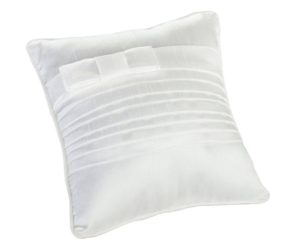 White Pleated Silk Ring Bearer Pillow