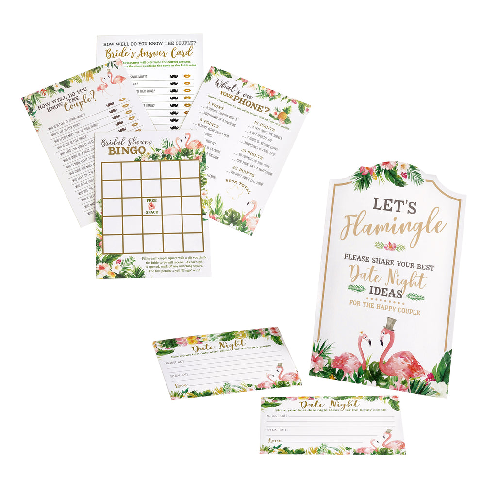 Flamingo Theme Bridal Shower Game Set