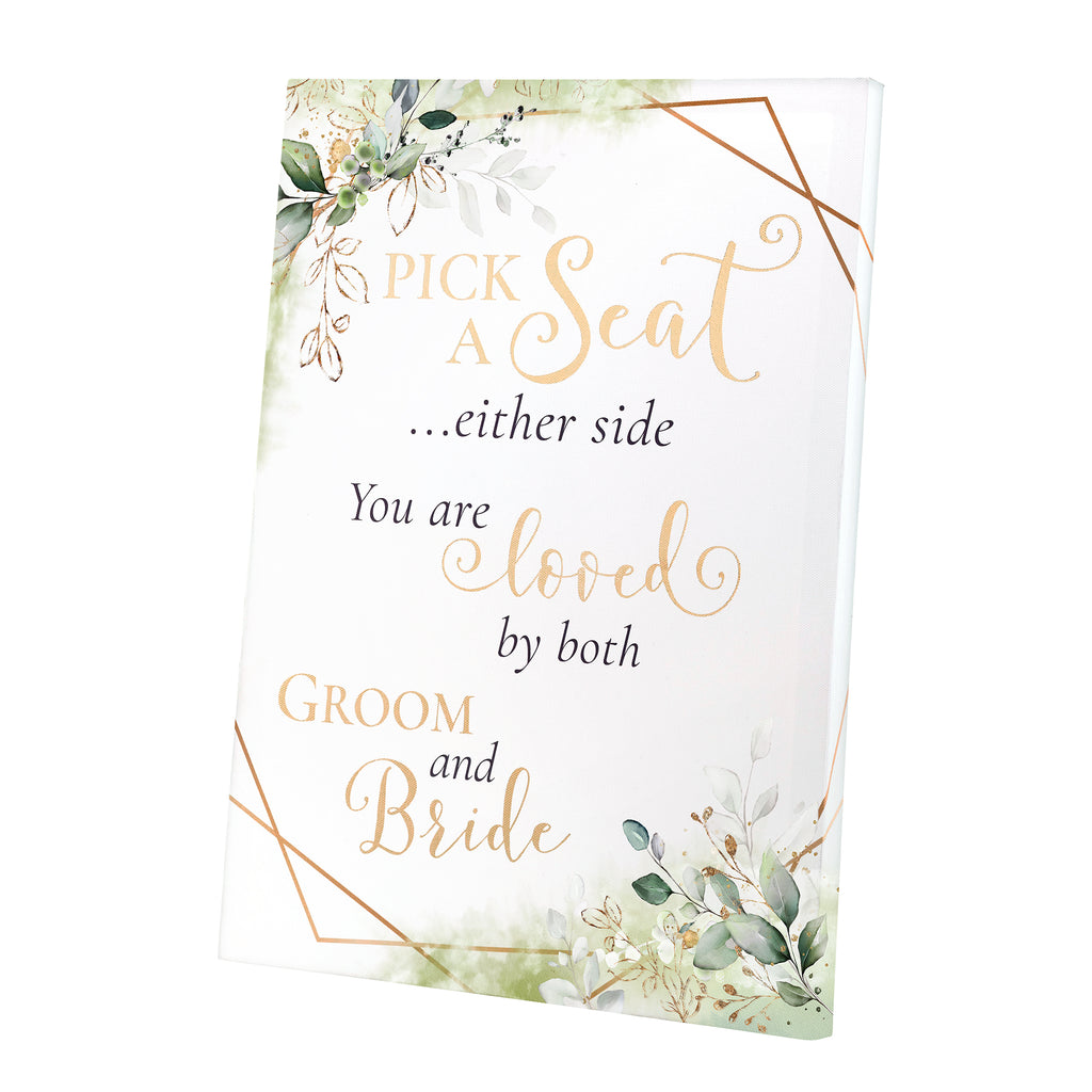 Botanical Theme Wedding Seating Canvas Sign