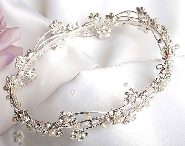 Crystal & Pearl Bunwrap Bridal Headpiece
