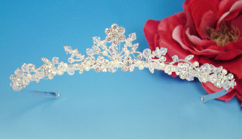 Floral Swarovski Crystal & Freshwater Pearl Tiara