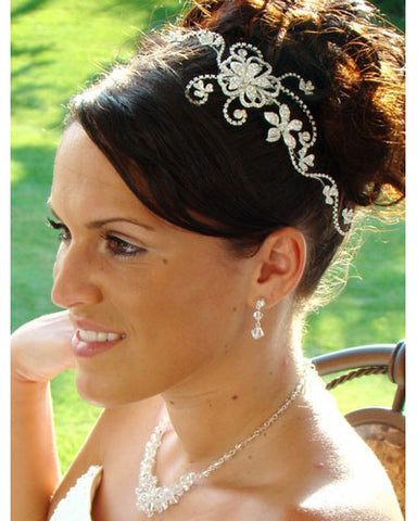 Couture Rhinestone Floral Design Bridal Clip