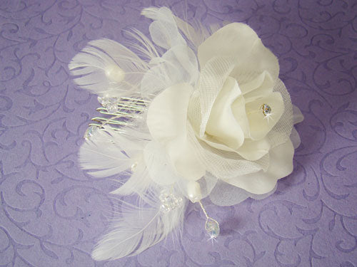 Floral Feather  fascinator Bridal Hairpiece
