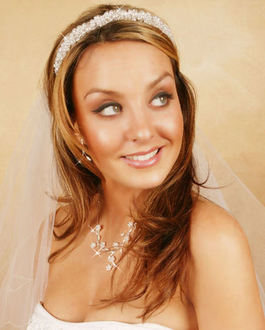 Pearl Bridal Tiara with Swarovski Crystal Accents White or Ivory