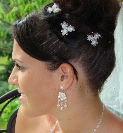 Crystal Flower Hair Pin / Comb