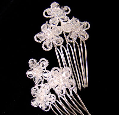 Crystal Flower Hair Pin / Comb