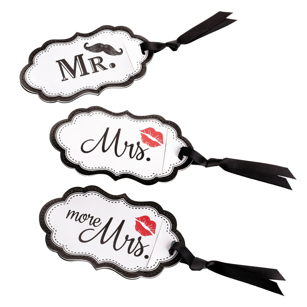 Mustache and Red Lips Luggage Tags