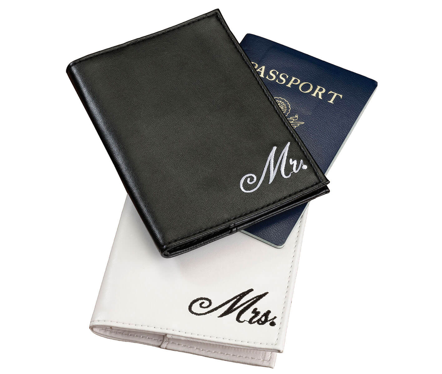 Black and White Mr. and Mrs. Passport Covers