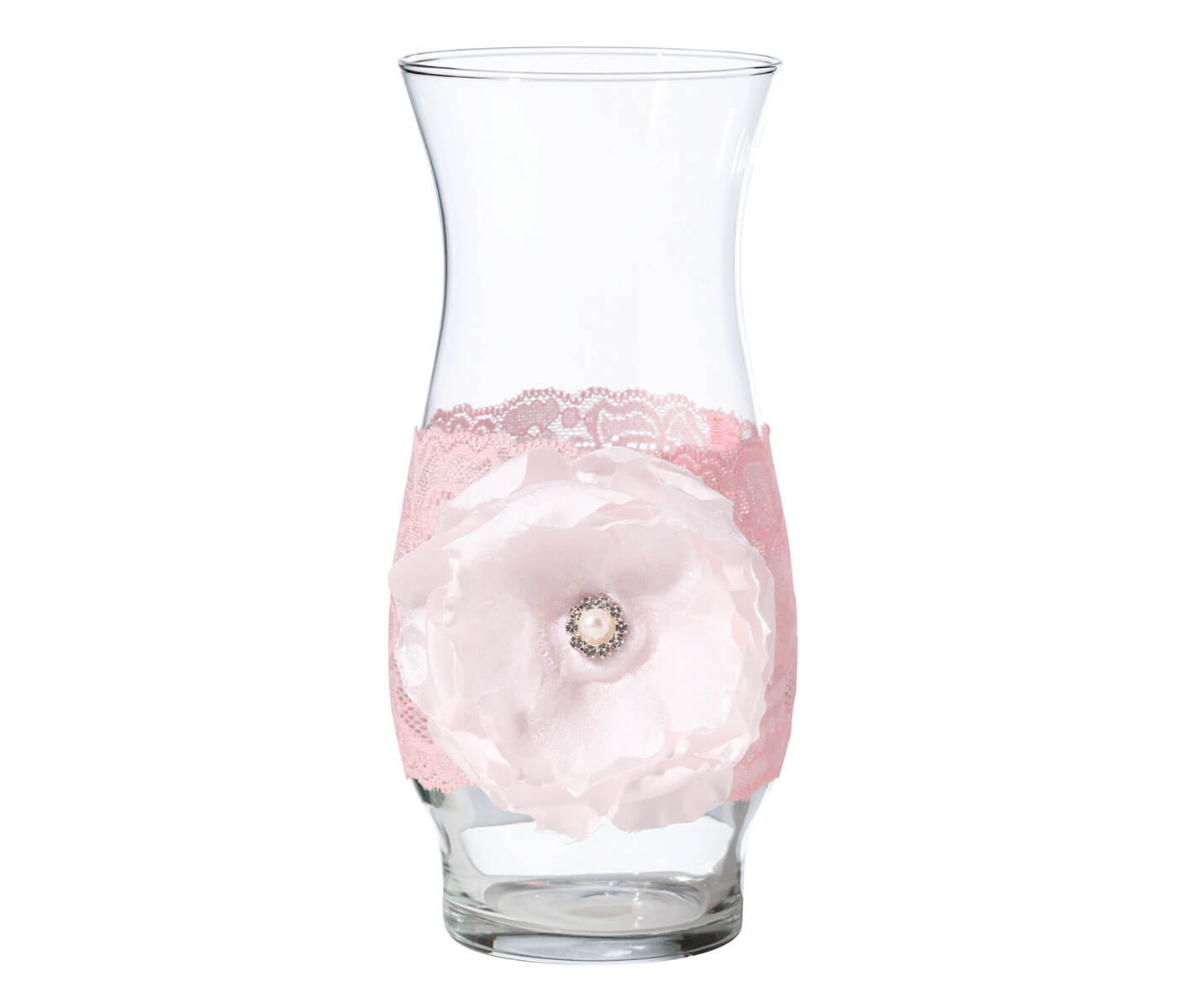 4 Vintage Blush Rhinestone Glass Wraps