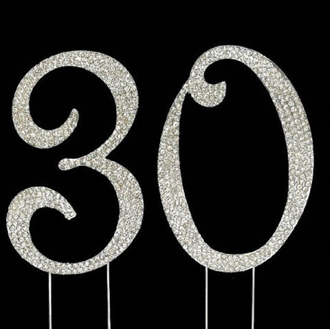 30th Birthday Cake Toppers Bling Crystal Topper 30 Anniversary Cake Toppers