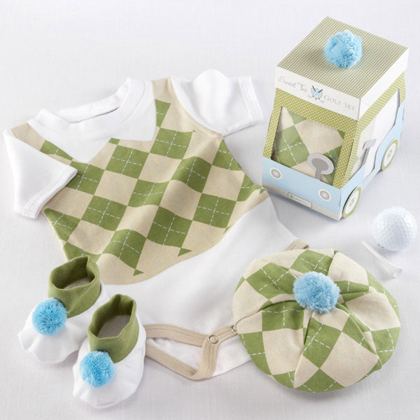 Baby Gifts Three Piece Golf Layette Set in Golf Cart Packaging