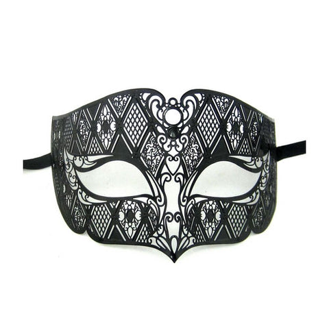 Laser Cut Metal Masquerade Masks for Couple Black color Set