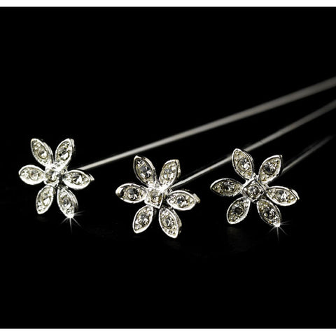 Bouquet Jewelry Rhinestone Crystal Flower (Set of 6)